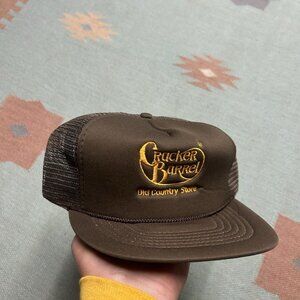 Vintage trucker hat mesh cap Cracker Barrel restaurant old country store snap